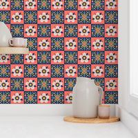 Coral Floral Tiles