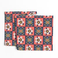 Coral Floral Tiles