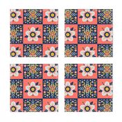 Coral Floral Tiles