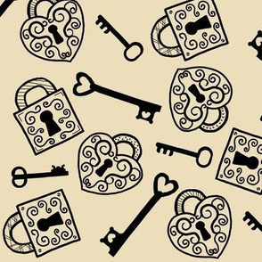 Unlock My Heart / vintage lock & key  
