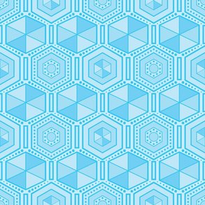 Blue hexagons pattern