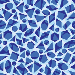 Blue geometric shapes pattern
