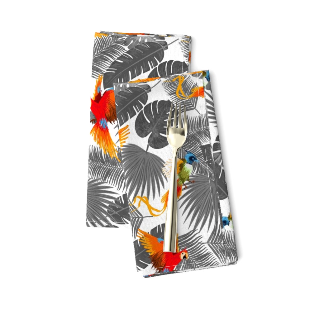 bohemian tropical leaves and birds