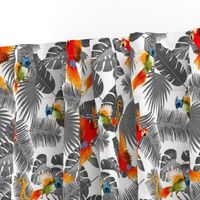 bohemian tropical leaves and birds