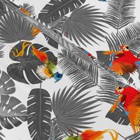 bohemian tropical leaves and birds