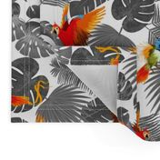 bohemian tropical leaves and birds