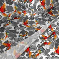 bohemian tropical leaves and birds