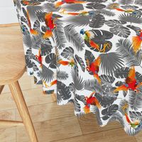 bohemian tropical leaves and birds