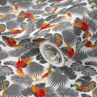 bohemian tropical leaves and birds