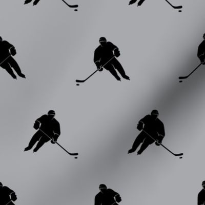 hockey player - black on grey LAD19