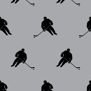 hockey player - black on grey LAD19