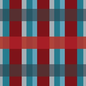 PLAID Blue and Red 8x8 Stripe