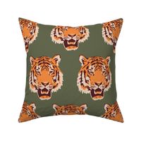 Timothy the Tiger on forest green