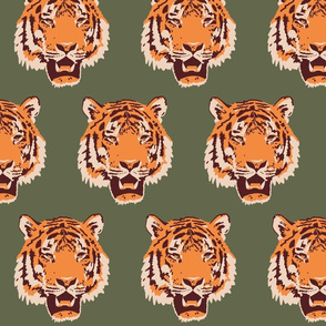 Timothy the Tiger on forest green