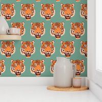 Timothy the Tiger on teal (small)