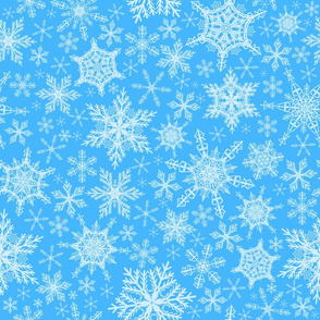 Blue snowflakes pattern
