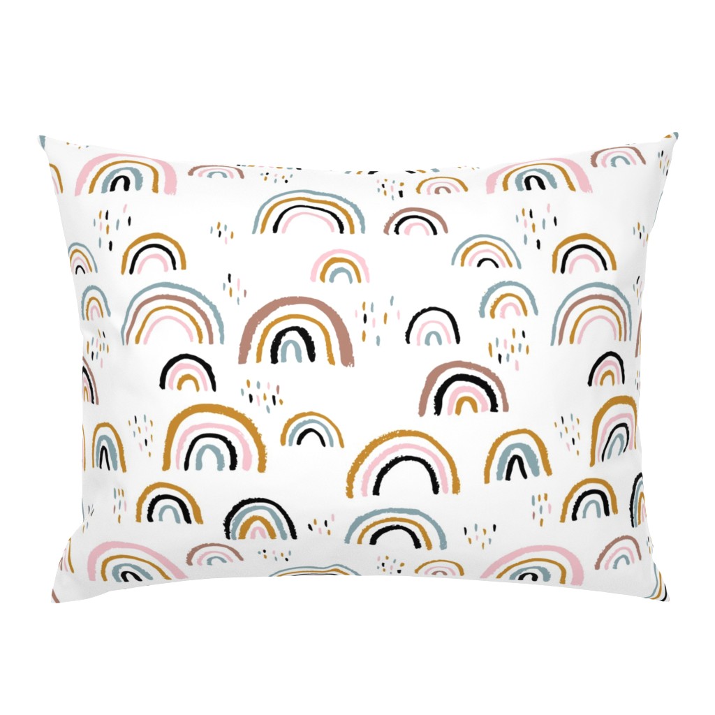 Rainbow love Scandinavian abstract rainbow clouds happy rain sky girls pink JUMBO