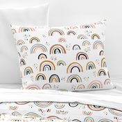 Rainbow love Scandinavian abstract rainbow clouds happy rain sky girls pink JUMBO