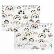 Rainbow love Scandinavian abstract rainbow clouds happy rain sky gender neutral blue JUMBO