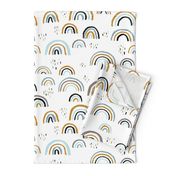 Rainbow love Scandinavian abstract rainbow clouds happy rain sky gender neutral blue JUMBO