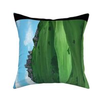 Green hills with castle // tea towel