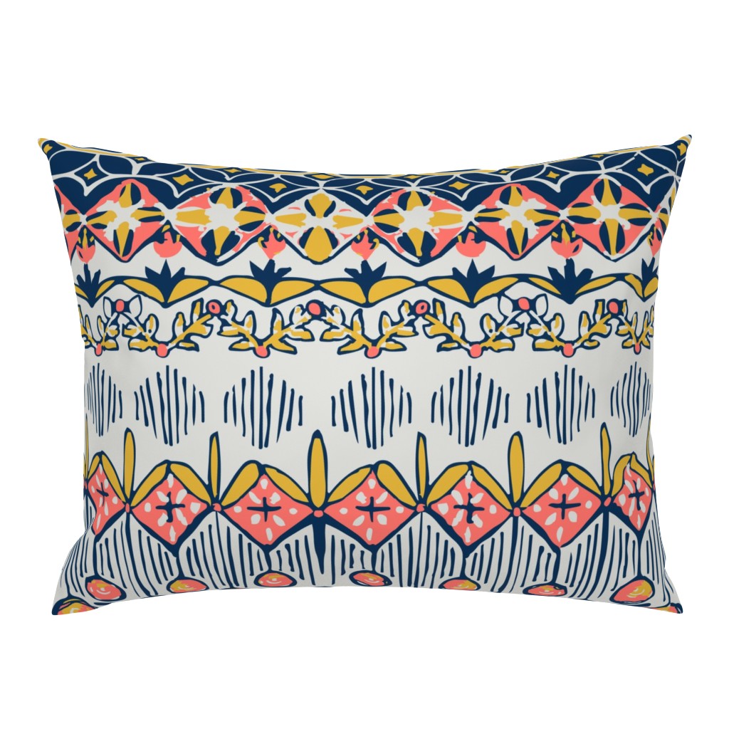 Regency Inspired Midcentury Fair Isle - Living Coral 2019