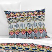 Regency Inspired Midcentury Fair Isle - Living Coral 2019