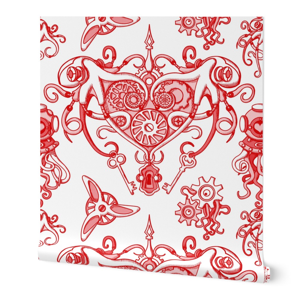 OCTOPUS in Love white red