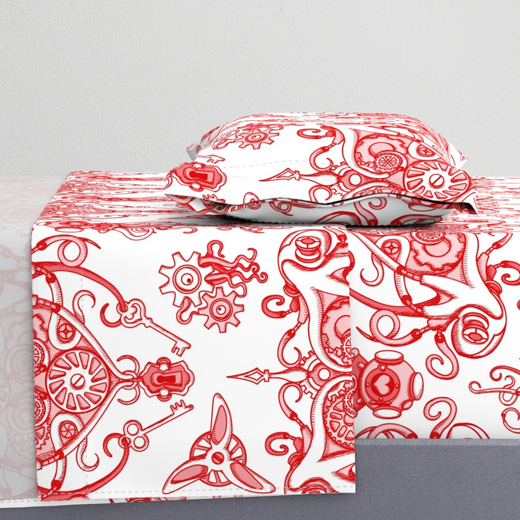 OCTOPUS in Love white red