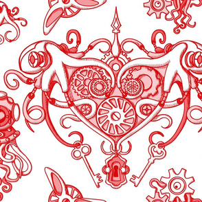 OCTOPUS in Love white red