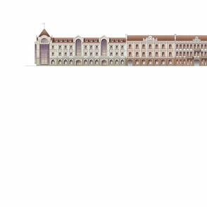 Reconstruction of the historic street in the city_ facade