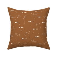 Moon phase constellation galaxy universe zodiac design night stars in trend colors winter fall copper brown
