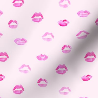 Before the kiss • watercolor lips romantic pattern