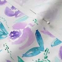 'Thea' in purple || watercolor floral pattern