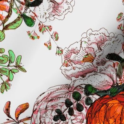 floral pattern large scale pumkin