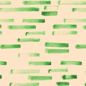 Green on coral • watercolor brush strokes