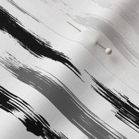 Brush Stroke Stripes ~ White Black Grey