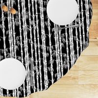 Midcentury Bamboo Forest ~ Black White  Grey