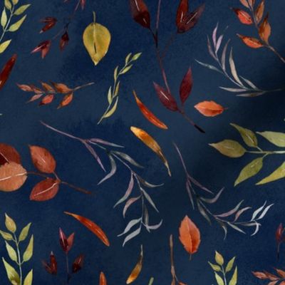 Autumn Leaves Navy