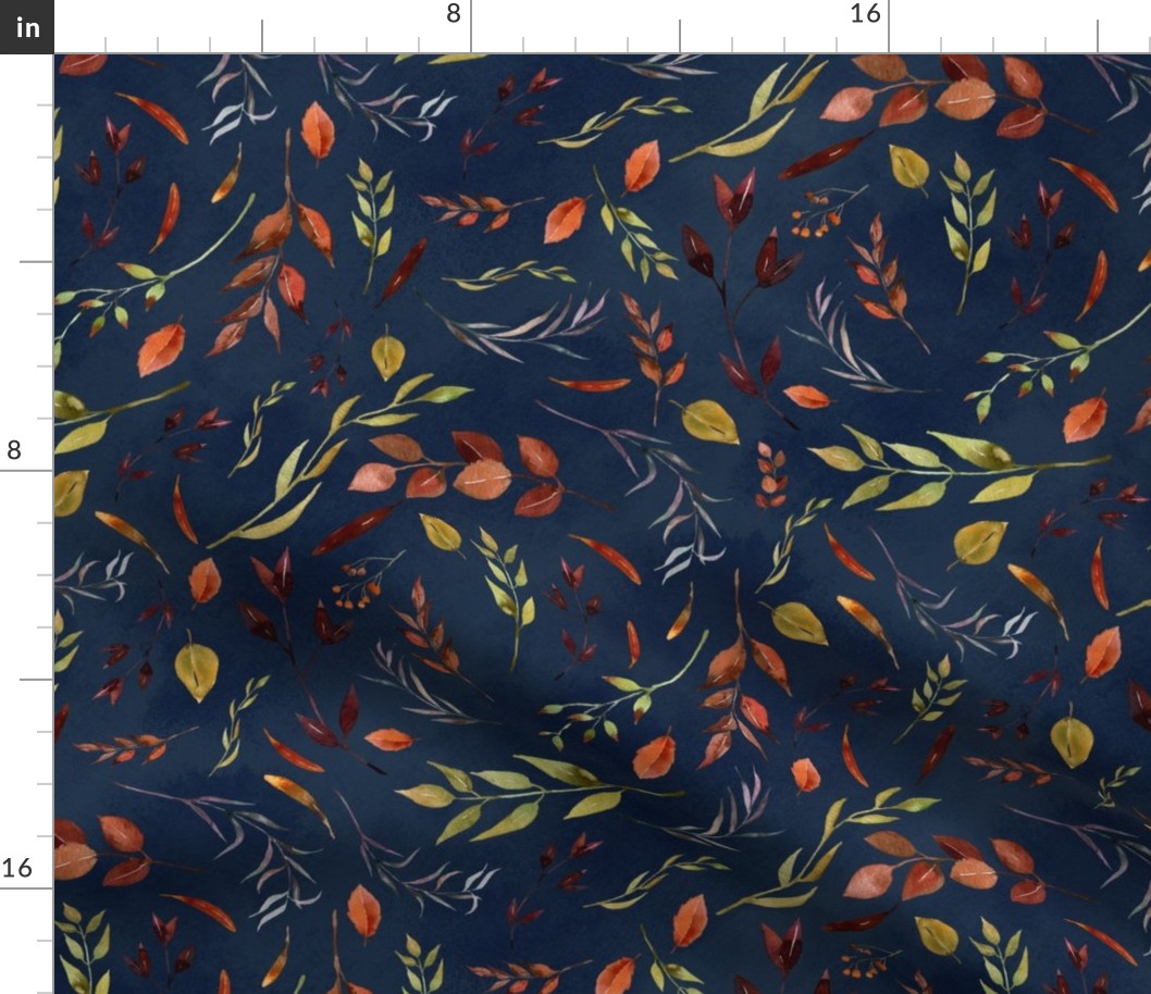 Autumn Leaves Navy