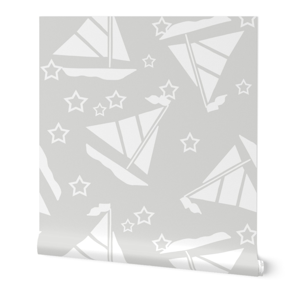 Gray and White Sails and Stars