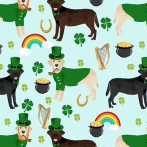 labrador leprechaun fabric - dog fabric, dogs fabric, cute march 17th fabric, irish fabric, cute dog -  light