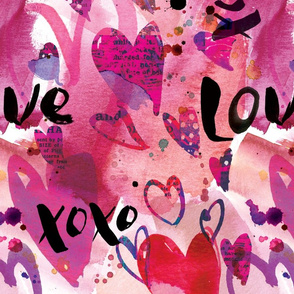 Valentine hearts collage