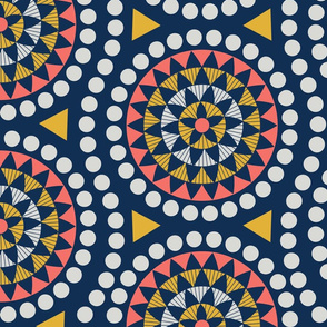 Coral Limted Geometric Fabric