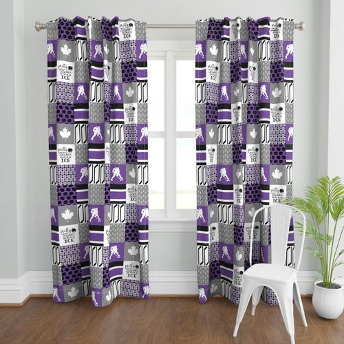 Women's Hockey//Canada//Pretty & Nice//Purple - Wholecloth Cheater Quilt