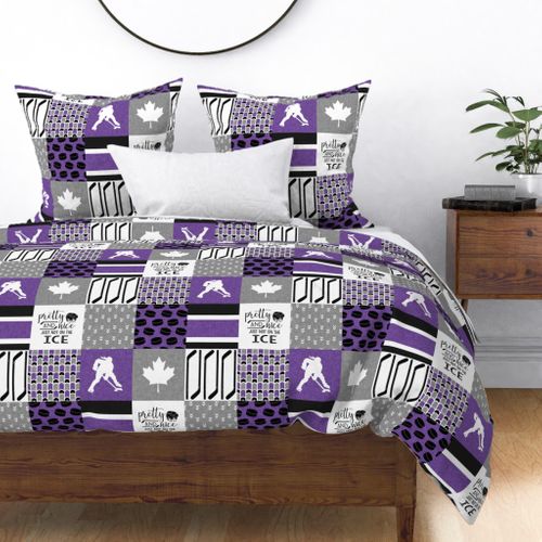 Women's Hockey//Canada//Pretty & Nice//Purple - Wholecloth Cheater Quilt