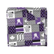 Women's Hockey//Canada//Pretty & Nice//Purple - Wholecloth Cheater Quilt