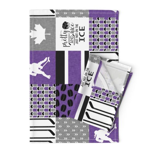 Women's Hockey//Canada//Pretty & Nice//Purple - Wholecloth Cheater Quilt - Rotated