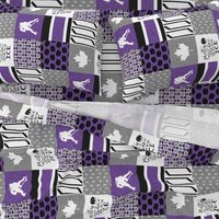 Women's Hockey//Canada//Pretty & Nice//Purple - Wholecloth Cheater Quilt - Rotated