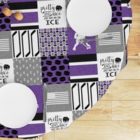 Women's Hockey//USA//Pretty & Nice//Purple - Wholecloth Cheater Quilt